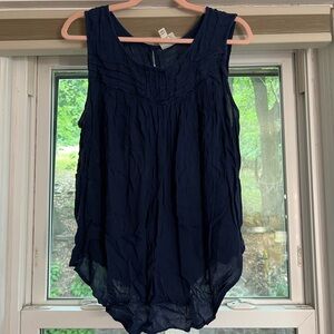 Dark Blue Wide Strap Tank